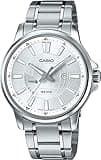 Casio Stainless Steel Watch MTP-E137D-7AV, Silver, Date Display, Water Resistant up to 50M
