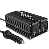 LVYUAN 500W Power Inverter for Vehicles DC 12V to 110V AC Car Plug Adapter Outlet Converter with 2 USB Fast Charging Ports and 2 AC Outlets Car Charger Adapter