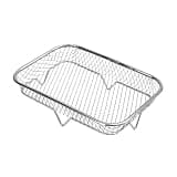 Stainless Steel Grill Basket Air Fryer Rack Stackable Grilling Rack Non Stick Food Tray Multipurpose Drain Basket Kitchen Tools(1pcs)
