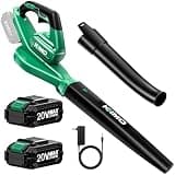 KIMO Leaf Blower Cordless with Battery and Charger, 2 Pack Batteries, Extension Tube, 20000 RPM Variable Speed, Lightweight Cordless Leaf Blower, Battery Operated Leaf Blowers for Lawn Care and Patio