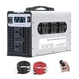 3000W DC 12V/24V/48V/60V/72V Pure Sine Wave Inverter Charger Split Phase DC Input AC Output 120V/240V Low Frequency Solar Power Inverter with 5 AC Socket and Remote Control