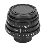 35mm F1.6 C Mount Camera Lens Large Aperture Manual Focus Fixed Focus Lens for Mirrorless Cameras Black Metal Glass Construction