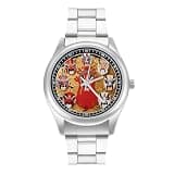 FodPand Analog Men Stainless Steel Band Watch Big Face Silver Wristwatch