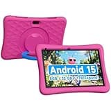 ZZB Kids Tablet 10 Inch, Android 15.0, 8GB (3+5 Extended) RAM, 32GB ROM (Expandable to 1TB), Dual Camera, 6000mAh, Preloaded with Kid-Friendly Apps, Tablet with Case,Android Tablets for Kids (Pink)