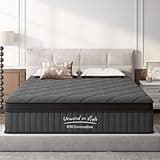Mattress King Size 12 Inch, Mattress with Gel Memory Foam and Pocket Springs, Euro Top Medium Firm, Black
