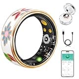 Chendssfkd Smart Ring for Women and Men - IP68 Waterproof Health Tracker Ring with Heart Rate, Step Counting, Sleep Monitoring, No Subscription Fee for iPhone/Android, Enamel Rose Gold 10#