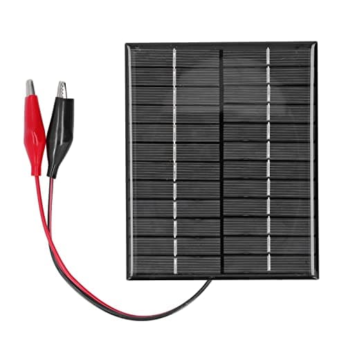 2W 12V Solar Panel, High Conversion Efficiency Polysilicon Solar Panel Charger, Windproof Portable Solar Powered Charger for Lights and DIY Systems