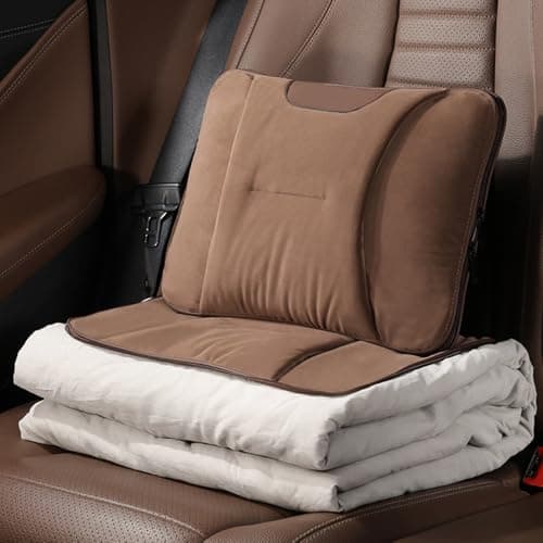 ZKXSDF Car Travel Blanket Waist Support Blanket for Alfa Romeo 164 / Alfa 166 (936) / Brera Spider (939) Cabriolet, Premium Soft 3 in 1 Warm Soft Travel Blanket Car Pillow Blanket,Brown