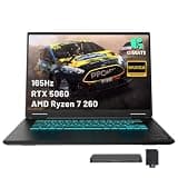 GIGABYTE Gaming A16 3VH 16" WUXGA 165Hz Gaming Laptop, AMD Ryzen 7 260, 32GB DDR5, 3TB Storage(2TB SSD+1TB Docking Station Set), GeForce RTX 5060 8GB GDDR7, RGB Backlit Keyboard, Win 11 Pro, Black