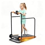 AKLUER Kids Treadmill Walking Pad - Manual Treadmill for Kids, Non-Motorized Exercise Equipment for Boys & Girls, Toddler Treadmill with Incline, Safe Active Play Gym for Home Use