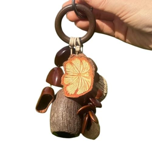 Hand-Woven Natural Plant Husk Wind Chime Bag Charm, Suitable for Backpacks, Keychains, and Cars.(Style 14)