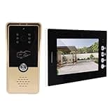 Bewinner Wired Video Door Entry System 7 Inch Video Door Phone Kit, Smart Intercom Doorbell with Screen, Infrared Camera, 120 Wide Angle for Villa Apartment Hotels (US Plug)
