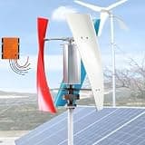 16000W Wind Generator, 12V 24V 48V Output with Controller, Dynamic 3-Blade Design, Auto Windward Adjustment, Perfect for Boats, Gazebos, and Tiny Homes (Colorful, 12V)