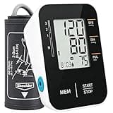 Blood Pressure Monitor Upper Arm Blood Pressure Cuff for Home Use with Large LCD Dual User Memory Adjustable Cuff 22-40cm Fast Reading Includes Storage Bag, Black