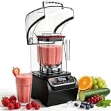 Commercial Quiet Blender, 80 oz Countertop Blender with Soundproof Shield, 2200W 46000RPM, 6-Blade, Smart Presets and DIY Modes, Self-Cleaning for Smoothies Ice Crushing Puree and Shakes, Black