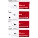 Canon CRG 055 Standard Capacity Toner Cartridge for MF743 & MF741 Printers, Bundle with 4 Individual Retail Packs - Black/Cyan/Magenta/Yellow