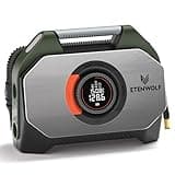 ETENWOLF Vortex S7 Tire Inflator for Heavy-Duty Vehicle, Portable Air Compressor for Car Tires with 160PSI & 38400 mAh Battery, Cordless Air Pump with 100% Duty Cycle & Dual Cylinder (Olive Green)