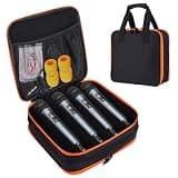 RAHJKB Microphone Case,Wireless Microphone Carrying Case,8 Slots Mic Storage Bag,Portable Microphone Storage Bag with Eva Protection for Singing,Karaoke,Party(Case Only)