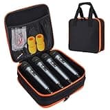 RAHJKB Microphone Case,Wireless Microphone Carrying Case,8 Slots Mic Storage Bag,Portable Microphone Storage Bag with Eva Protection for Singing,Karaoke,Party(Case Only)