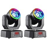 2Pack Mini Moving Head Lights for Dj Lighting Led Bee Eye Spot Projector Stage Light for Party