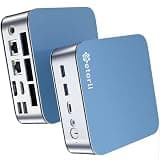 Getorli Mini PC with Metal Shell AMD Ryzen 5 6600H (6C/12T, Beat 7730U/i7-1185G7) 32GB LPDDR5 6400MHz RAM 1TB SSD Storage 4K HDMI and DP WiFi 6 Bluetooth 5.3 Dual 1GLAN for Home Office Business Daily