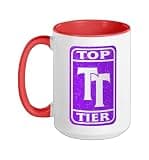 Purple Top-Teir Purple Graphic Ceramic Mug, Red/White, 15oz