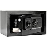 0.5 Cuft Fingerprint Electronic Lock Storage Box, 3-Way Unlock with Key Password Fingerprint, Metal Lockable Safe for Home Office, 13.78 × 7.87 × 7.87 inches