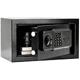 0.5 Cuft Fingerprint Electronic Lock Storage Box, 3-Way Unlock with Key Password Fingerprint, Metal Lockable Safe for Home Office, 13.78 × 7.87 × 7.87 inches