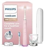 Philips Sonicare DiamondClean Smart 9300 Electric Toothbrush - Sonic Toothbrush with App, Pressure Sensor, 12 Brushing Settings, Replacement Reminder, Travel Case, Pink, Model HX9903/25