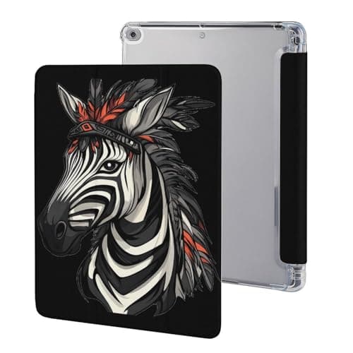 Ethnic Tribal Zebra Tablet Case Compatible with IPAD 2017/2018/Air1/Air2 (9.7in) Protective Case Tablet Computer Cases with Pen Holder