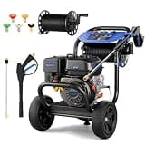 MUTAOMAY 3600PSI Gas Pressure Washer, 2.3GPM Gas Powered High Pressure Washer with 212CC Engine, 4 Adjustable Nozzles, 25 ft High Pressure Hose for Cleaning Walls, Terraces, Vehicles, Garden