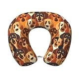 Hekroxu Funny Dachshund (4) Print Travel Pillow Pure Memory Foam Neck Pillow Airplane for Traveling,Car, Train,Napping,Traveling,Washable Cover