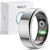 Herz P1 Smart Ring for Women & Men - (Size 7) 24/7 Health Metrics Fitness Ring, Tracks 20+ Biometrics, 6 Day Battery Life, Waterproof Stainless Steel, Free APP for iOS Android, No Subscription