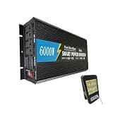 VTCMKAZYT 4000W/6000W Pure Sine Wave Power Inverter 12V/24V DC to 110/220V AC Car Plug Adapter with Multiple Protections and LED(6000w,12V-110V)