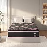 Teemful Queen Mattress, Hybrid Mattress, 10 Inch Medium Firm Mattress, Pocket Spring and Memory Foam Bed in a Box, Reduced Transfer, Breathable Knit Fabric