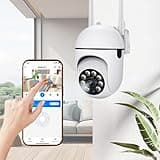 4PCS,Indoor Outdoor 2K PTZ WiFi Camera, App Controlled 360 Degree Pan Tilt Night Vision Motion Tracking Two Way Audio Plug in Camera Supports Local and Cloud Storage