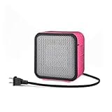 Amazon Basics Ceramic Space Heater, Portable Mini Heater for Office Desk, Indoor Use, 500W, With Tip-Over Protection, Lightweight 1.4 lbs, Pink, 5.9 x 3.2 x 6 inches