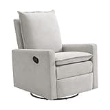 Oxford Baby Uptown Upholstered Glider Recliner Rocking Chair 360° Swivel for Nursery and Living Room - Sand