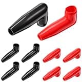 Silicon Battery Terminal Covers 10Pack, Insulated Stud Terminal Cover Protector Boot for 1/4" 5/16" 3/8" Posts, Flexible Cable Lug Caps fit 4 to 2/0 AWG Gauge Wires for Car Truck RV Marine Solar
