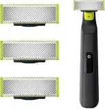 Set of 3 Replacement Blades for OneBlade – Upgraded Stainless Steel Blades Compatible with OneBlade Electric Trimmer & Shaver