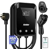 AIMILER Level 2 Electric Vehicle (EV) Charger(WiFi APP/Plug-Play), 48A, 25ft Cable ETL Certified, J1772 Connector EVSE EV Electric Car Charging Stations for Home Level 2 (Black 240V Nema 14-50P)