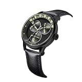 MandetBrote Wandering Hour Automatic Mechanical Watch (Midnight Black)