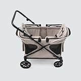 Familidoo Q2 Multi-Use 2 Seat Kids Wagon Stroller – Foldable, Lightweight & All-Terrain for Kids & Pets – Magnetic Safety Harness, Rain Cover & Compact Travel Design – Up to 198 lbs (Ash Rose)