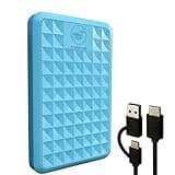 ModusTech Facet 1TB External Hard Drive Portable USB-C/USB 3.1 Plug & Play Ultra- Slim HDD Hard Drive for Backup, Gaming, PC, Mac, Laptop, PS4, Xbox, Smart TV (Blue)