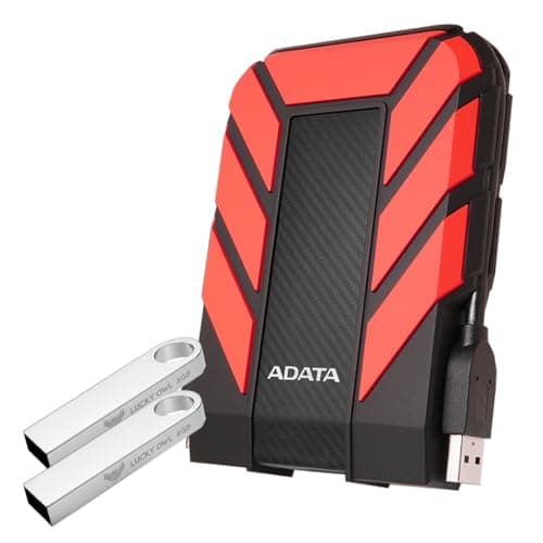 ADATA HD710 Pro 2.5" External Hard Drive 2TB USB 3.0 Black/Red Waterproof Shockproof for Mac/PC + 2 Lucky Owl Memory