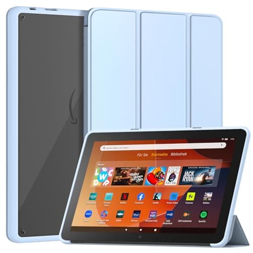 Smart Tablet Case for 10.1 Inch Tablets, Not Suitable for Sony TCL 10.1 Inch Tablets, Patamiyar Slim Lightweight Triple Foldable Stand Case with Auto Sleep/Wake - Light Blue
