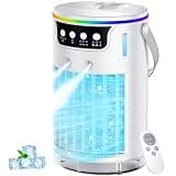 Portable Air Conditioners Desktop AC Unit with Water Ice Cooling Mist, Personal Evaporative Air Cooler Fan Mini Swamp Cooler for Bedroom, Nightstand, Office, Dorm, RV (White)