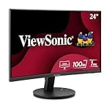 ViewSonic VA2416C 24 Inch 1080p Curved Monitor, Frameless Design with Variable Refresh Rate for Home Entertainment, HDMI, and DisplayPort Inputs