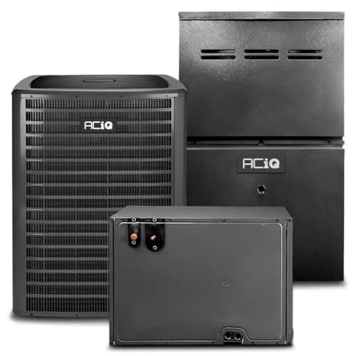ACiQ 4 Ton 14.5 SEER2 Central Split AC Unit | 80% 100000 BTU Natural Gas Furnace, Evaporator Cased Coil, & Single Stage Air Conditioner System - R32 Horizontal