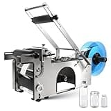 Zyphor Semi-Automatic Round Bottle Labeling Machine, 20–50 pcs/min, Fits φ0.6–4.7 in Cylindrical Bottles, Adjustable Stainless Steel Label Applicator with Pressure Bar for Small and Medium Businesses